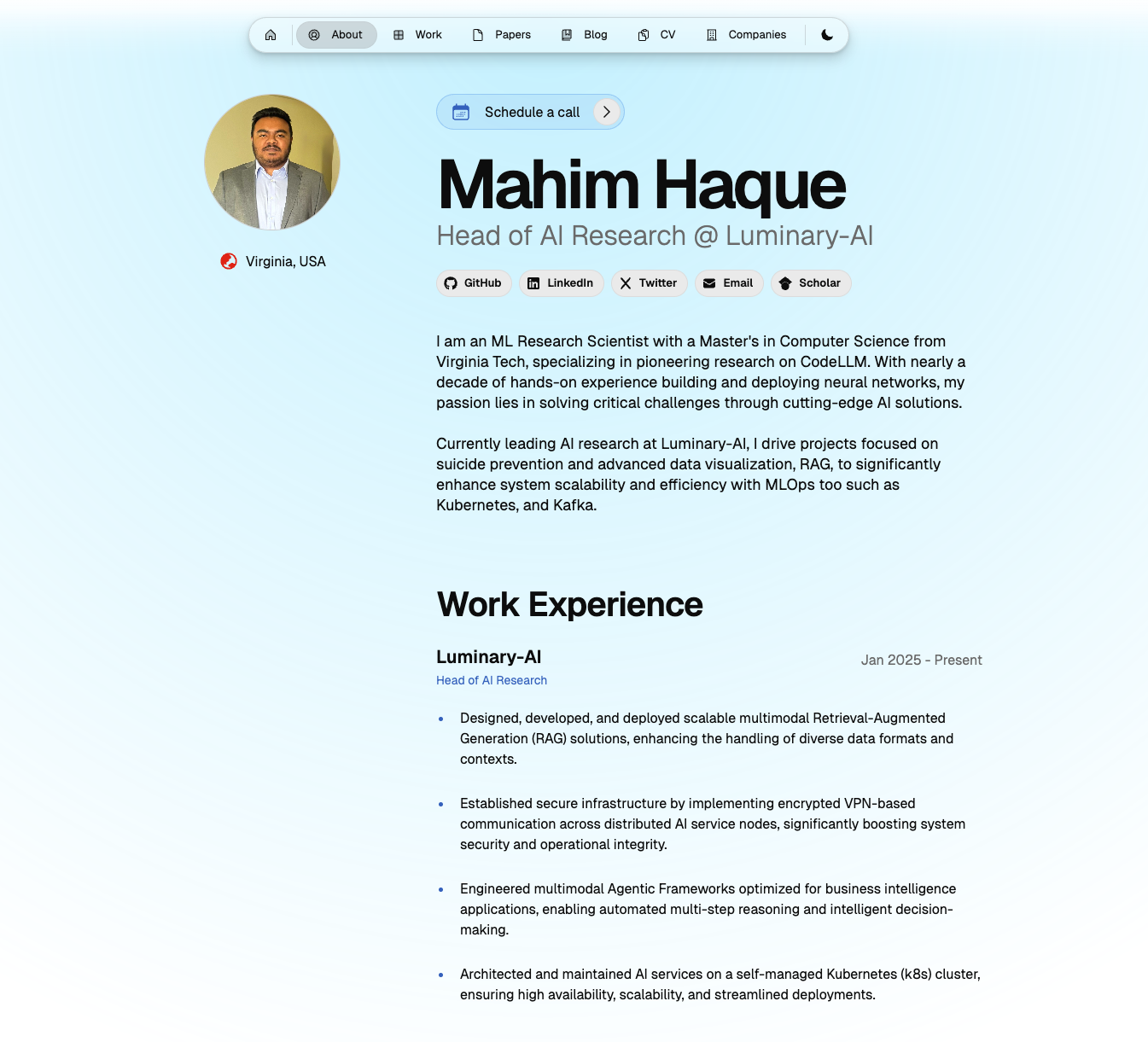Mahim Portfolio Website